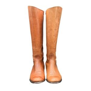 Corso Como Womens Tall Riding Boots equestrian Brown Leather Zip Knee High Sz 8